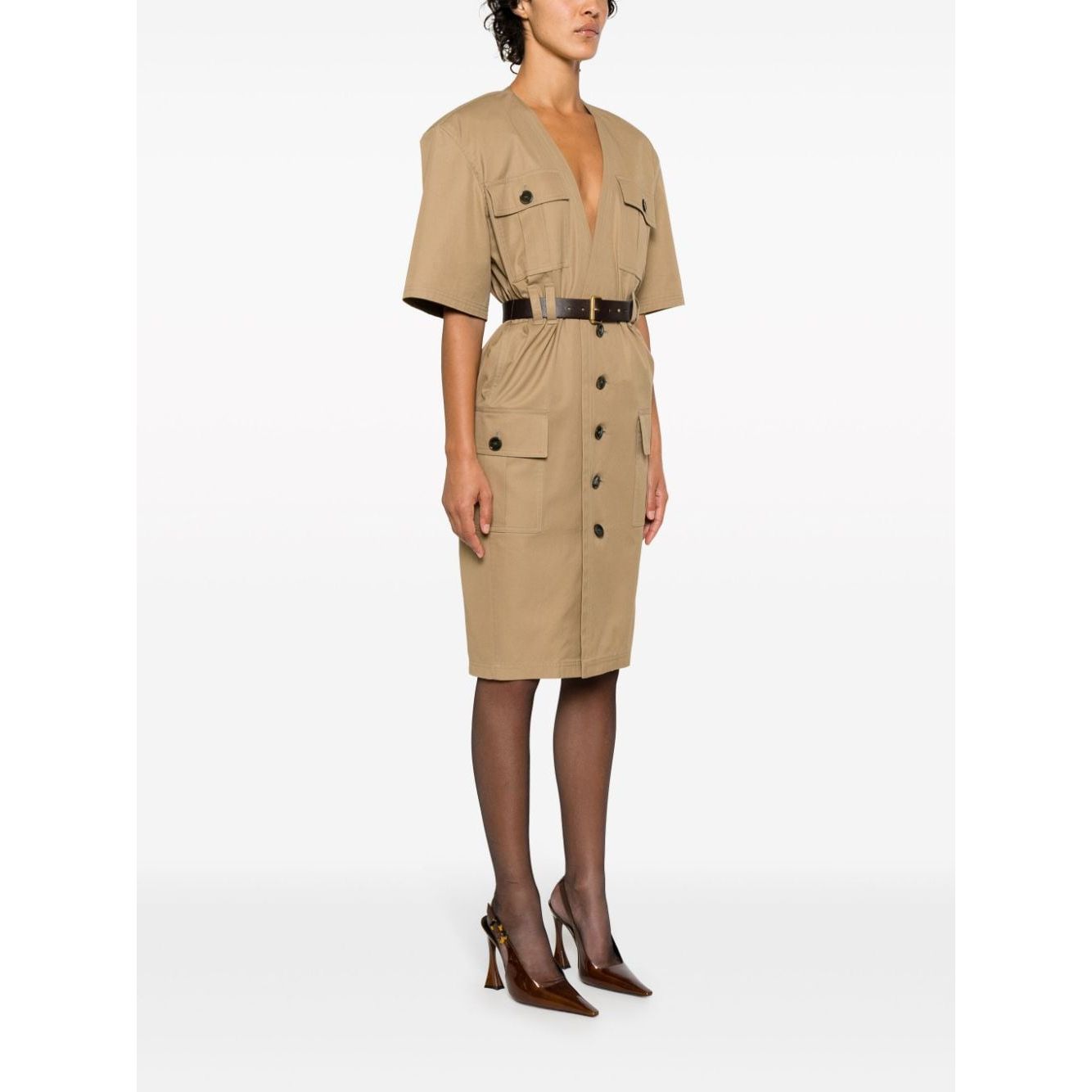 Saint Laurent Cotton twill midi dress Dresses