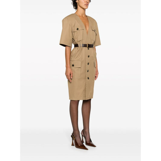 Saint Laurent Cotton twill midi dress Dresses