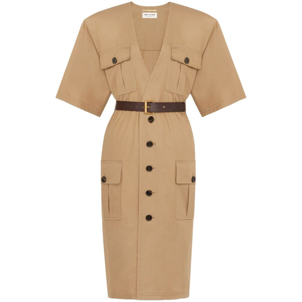 Saint Laurent Cotton twill midi dress Dresses