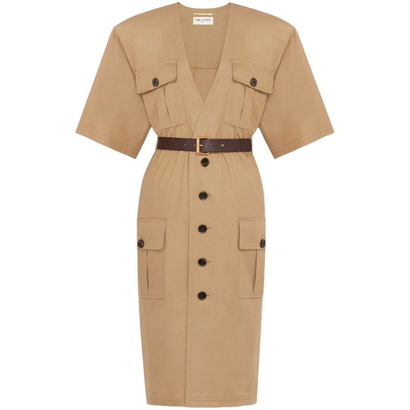 Saint Laurent Cotton twill midi dress Dresses