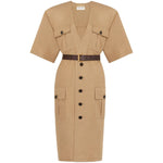 Saint Laurent Cotton twill midi dress Dresses