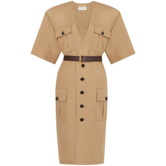 Saint Laurent Cotton twill midi dress Dresses