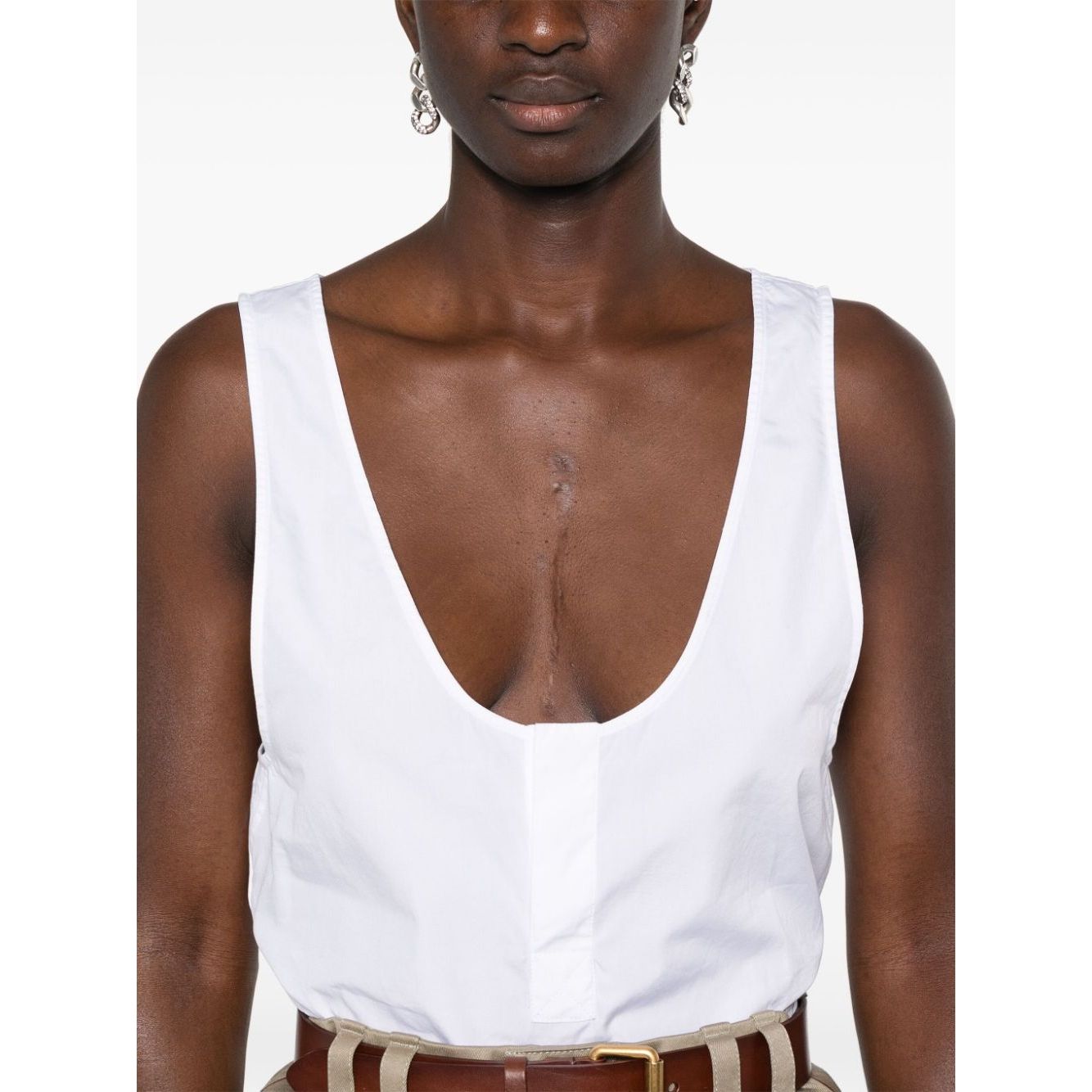 Saint Laurent semi-sheer Henley Tank Top Topwear