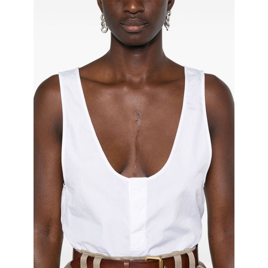 Saint Laurent semi-sheer Henley Tank Top Topwear