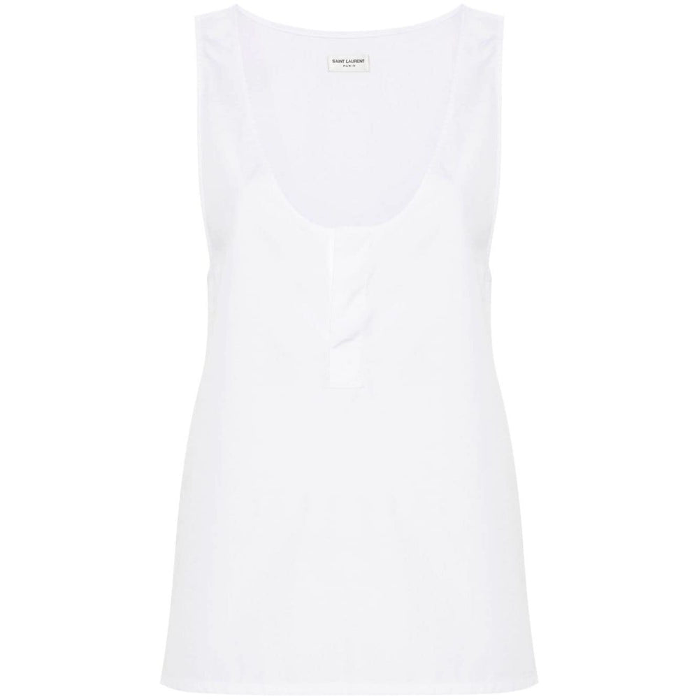 Saint Laurent semi-sheer Henley Tank Top Topwear