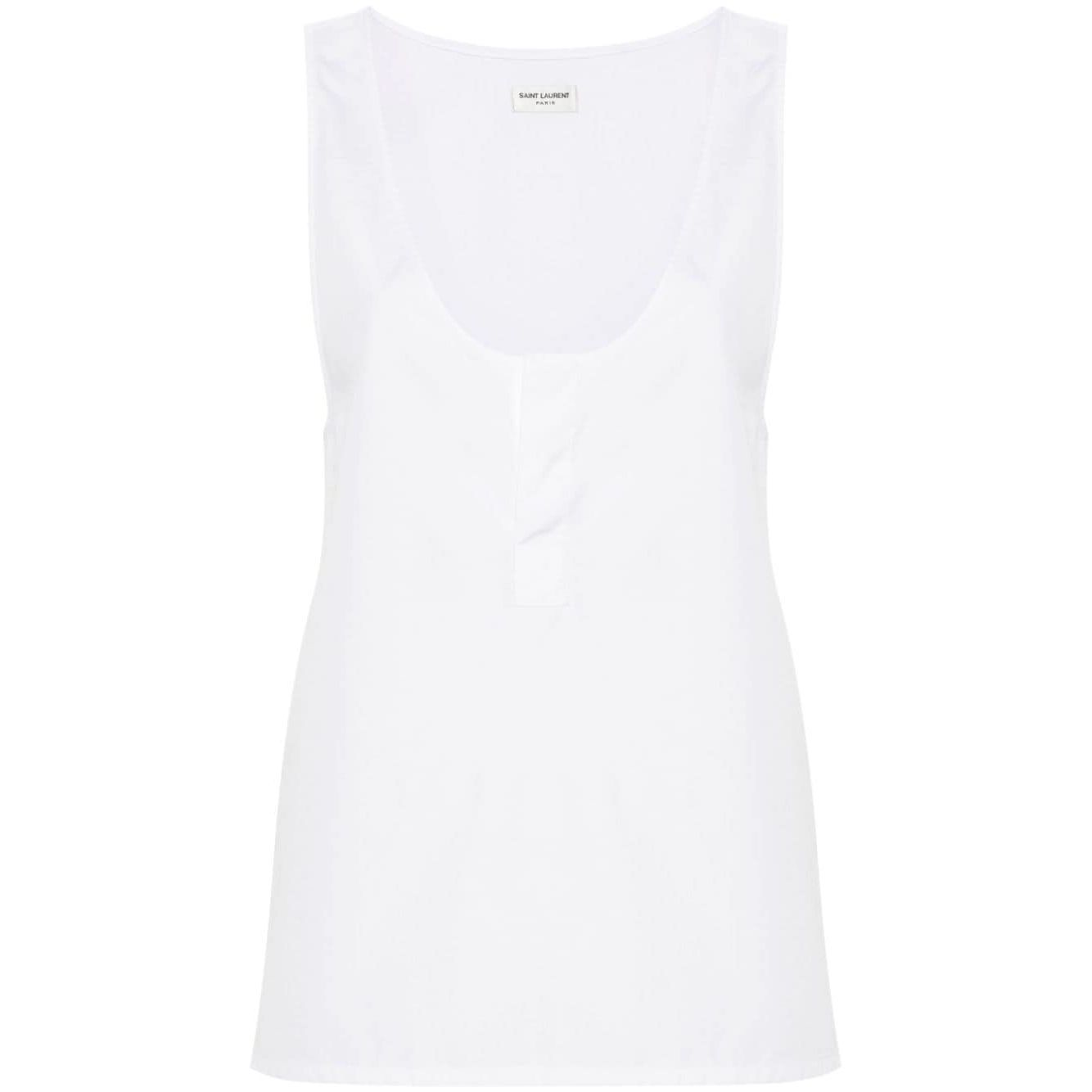 Saint Laurent semi-sheer Henley Tank Top Topwear