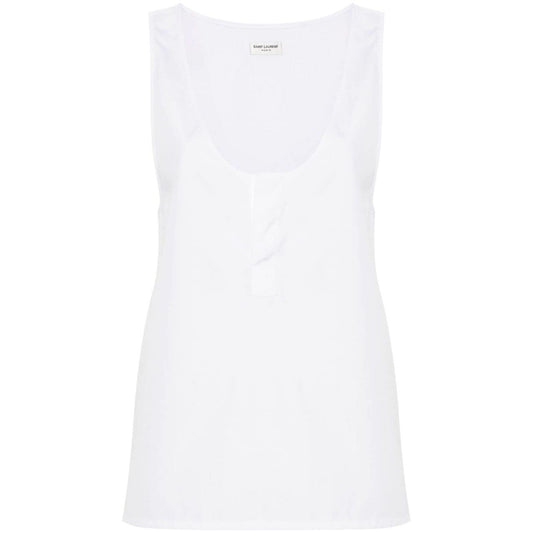 Saint Laurent semi-sheer Henley Tank Top Topwear