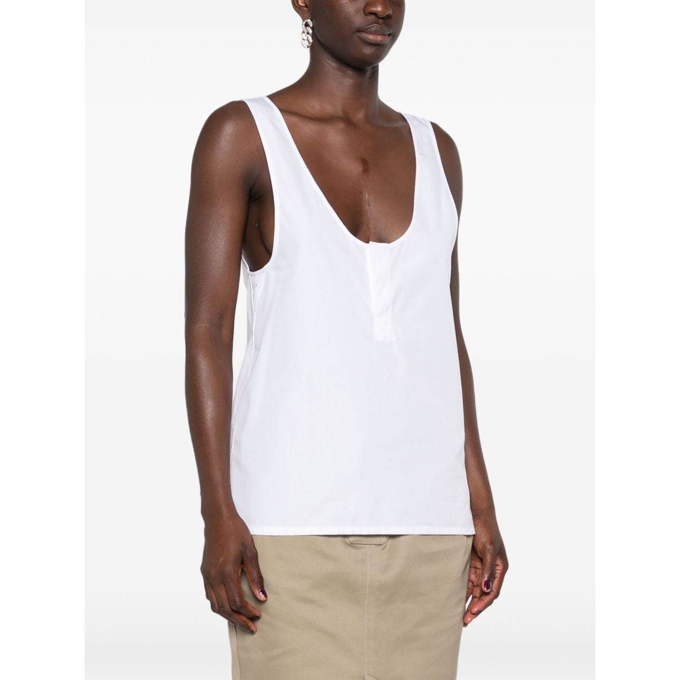 Saint Laurent semi-sheer Henley Tank Top Topwear