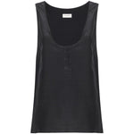 Saint Laurent Henley-neck silk tank top Topwear