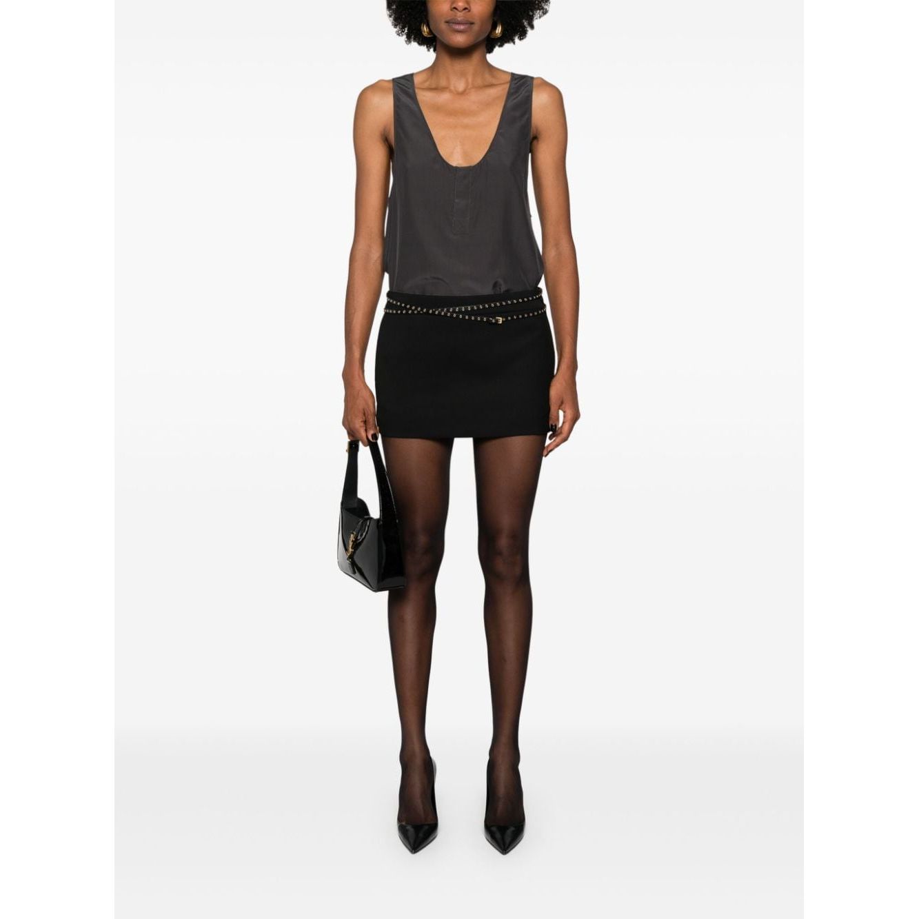Saint Laurent Henley-neck silk tank top Topwear