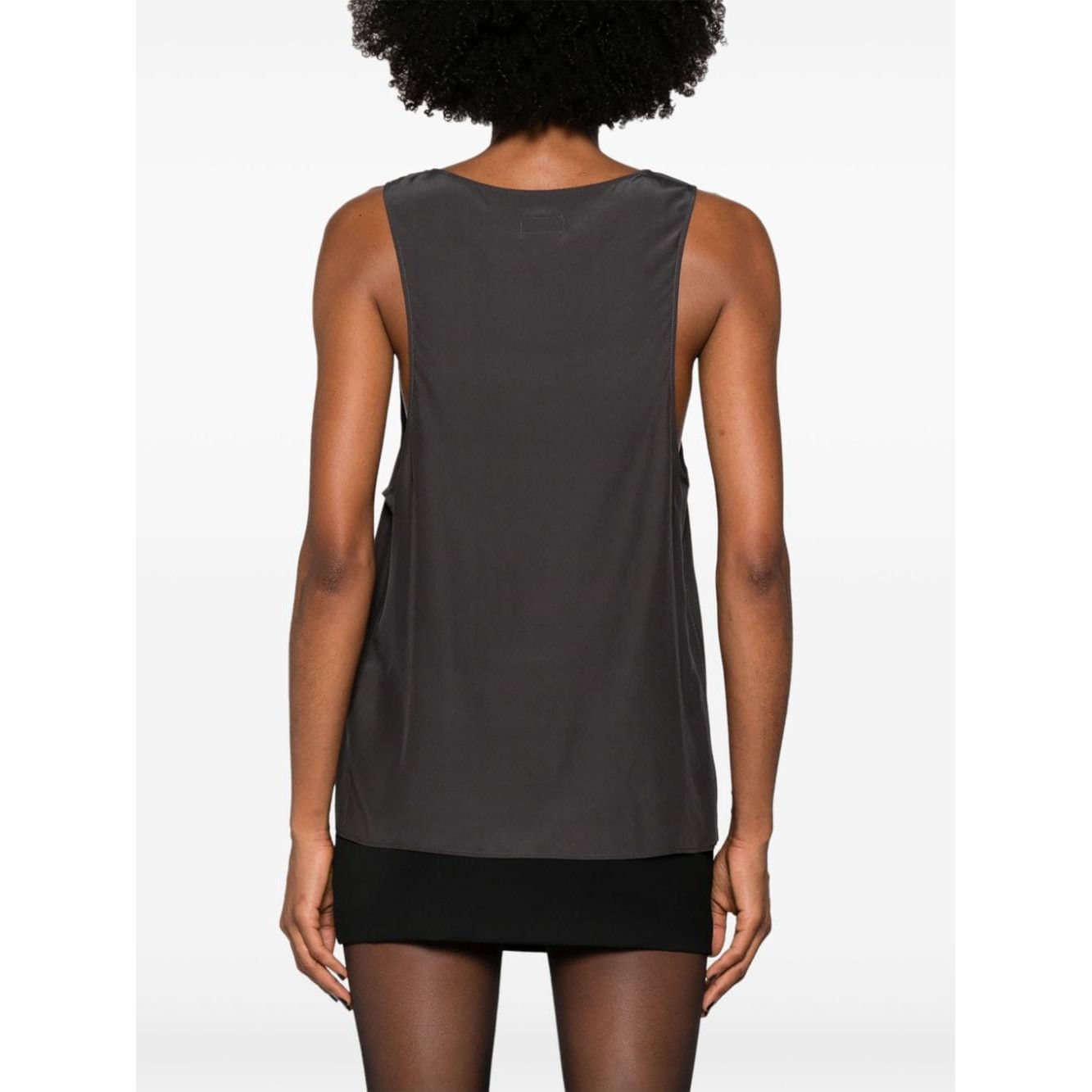 Saint Laurent Henley-neck silk tank top Topwear