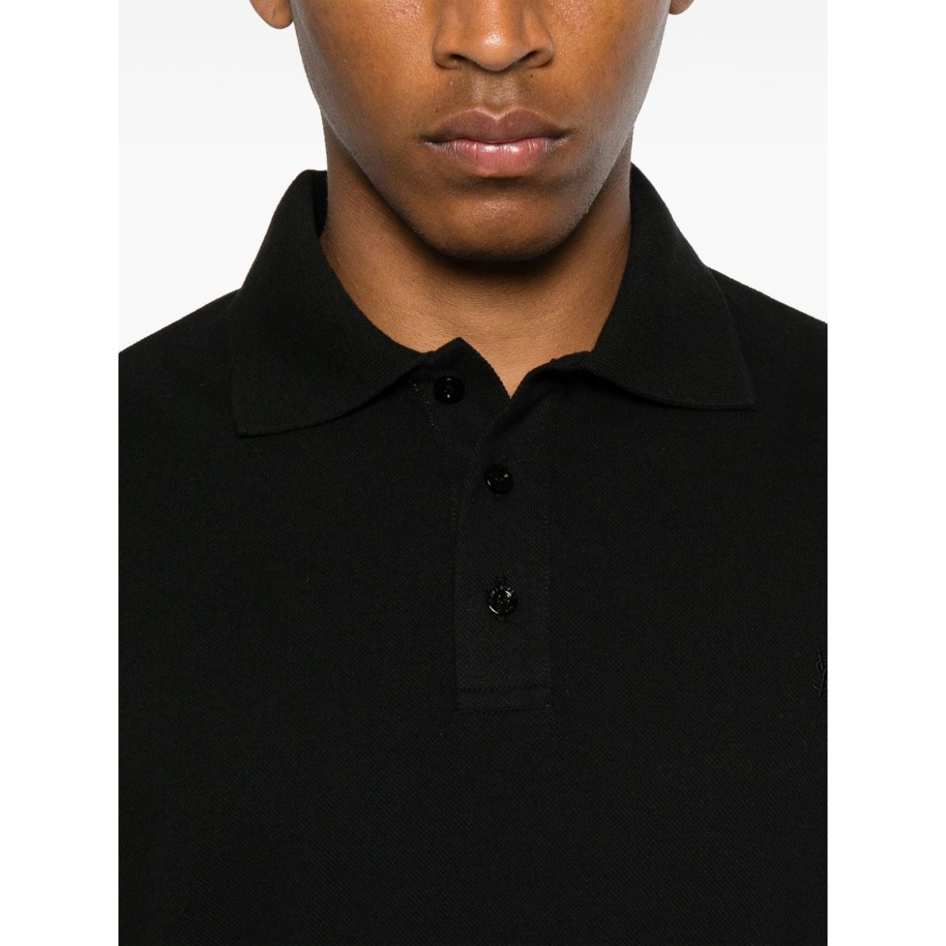 Saint Laurent Piquet cotton polo shirt Topwear