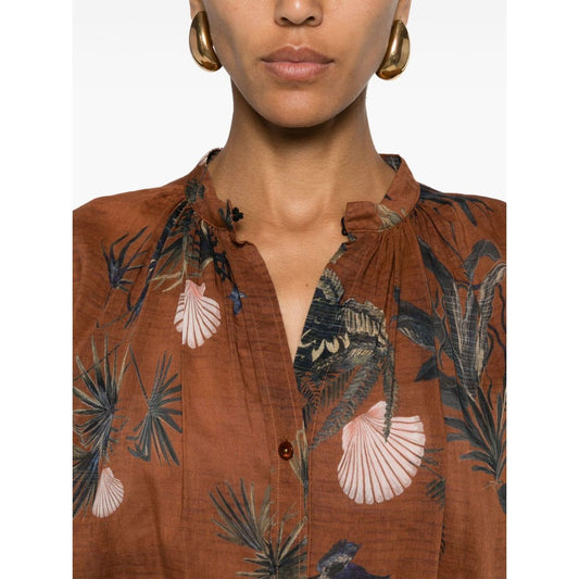 Forte Forte mix-print semi-sheer shirt Shirts