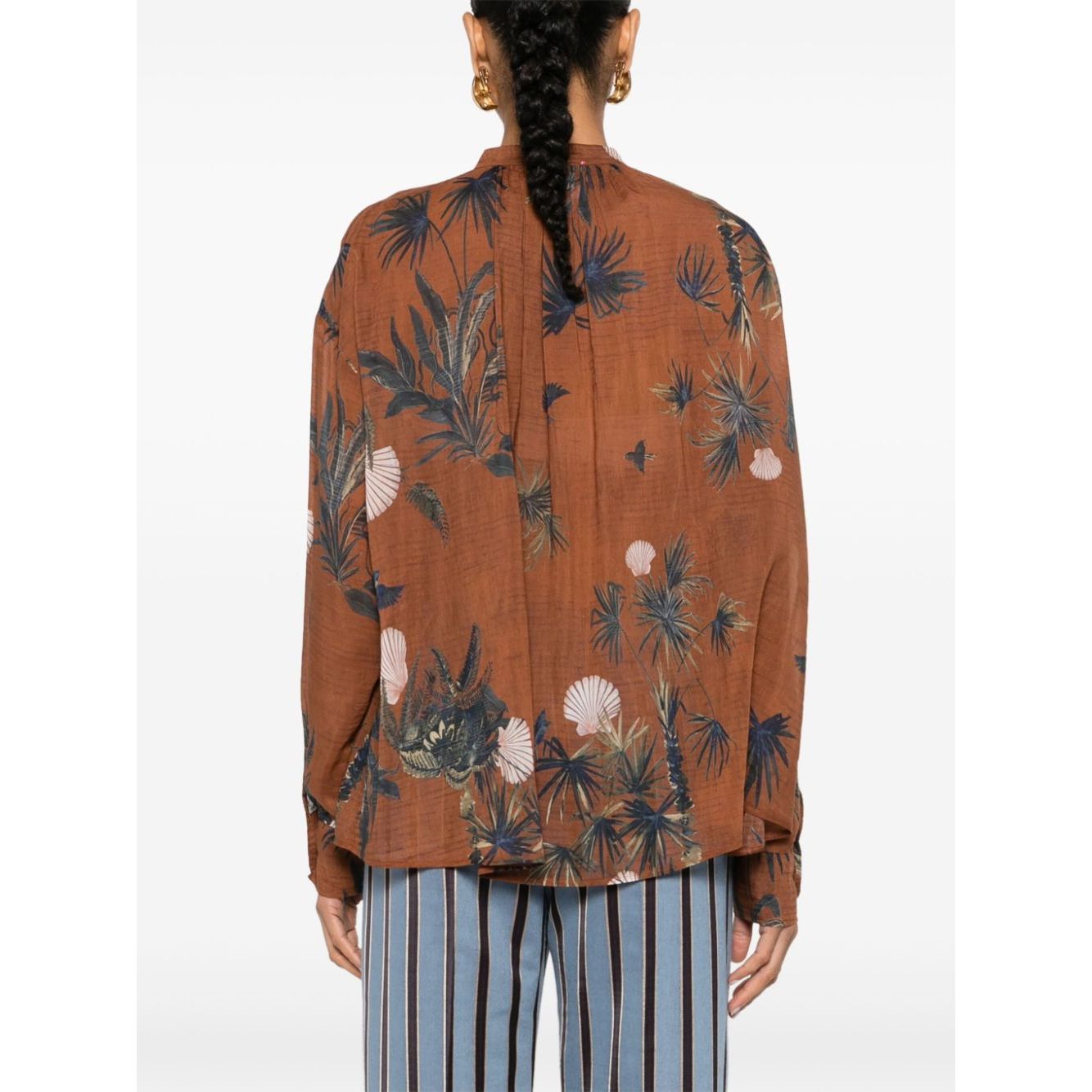 Forte Forte mix-print semi-sheer shirt Shirts