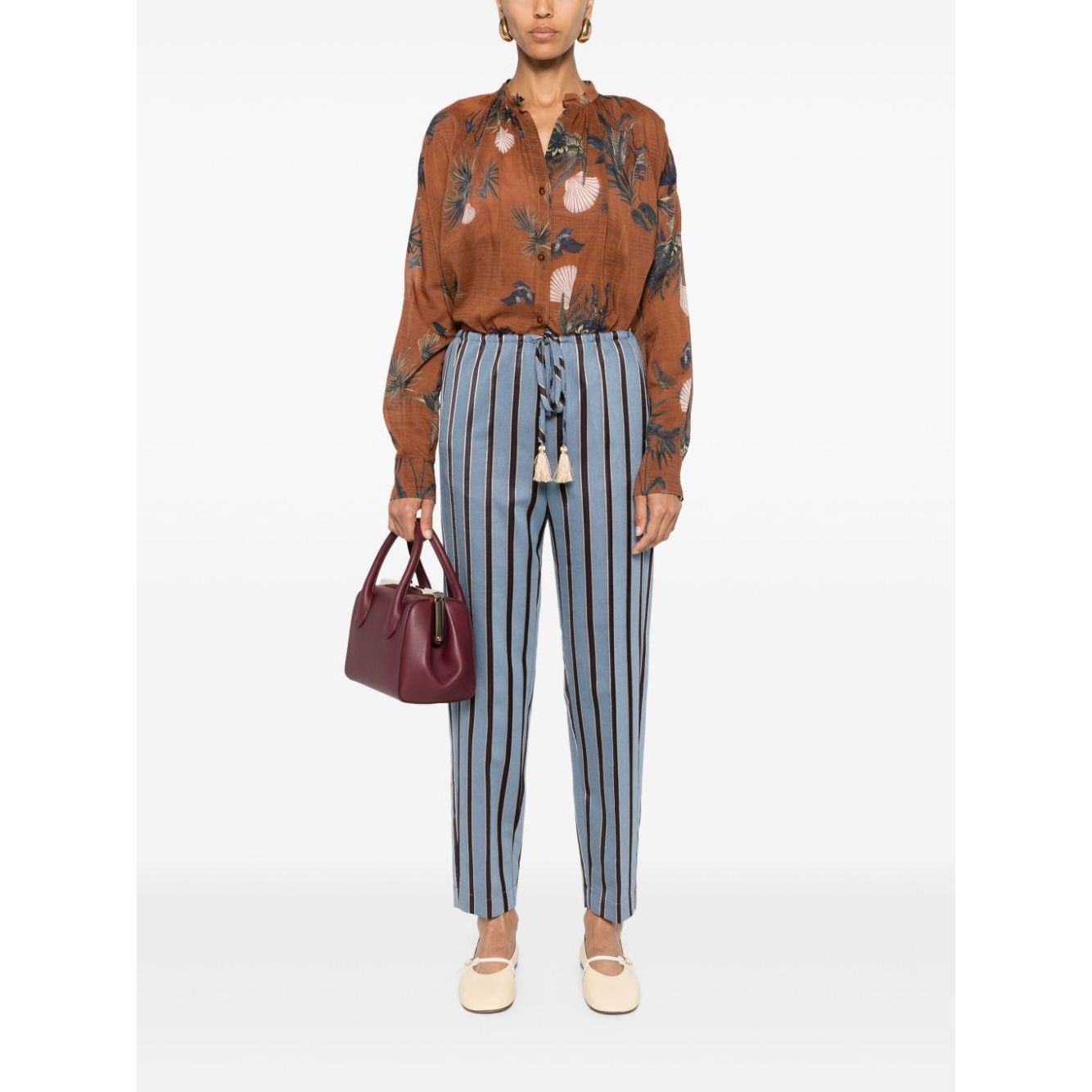 Forte Forte mix-print semi-sheer shirt Shirts
