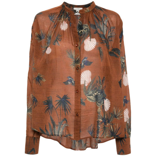 Forte Forte mix-print semi-sheer shirt Shirts