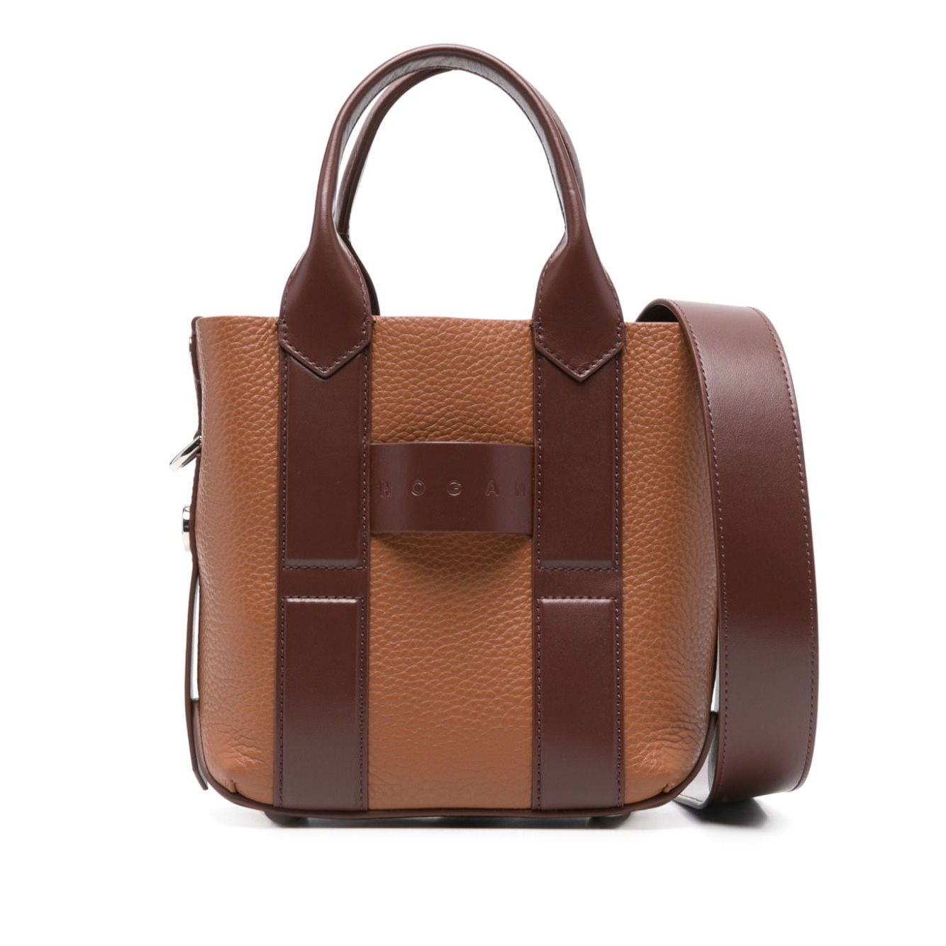 Front view with bag zipped and handles upright.