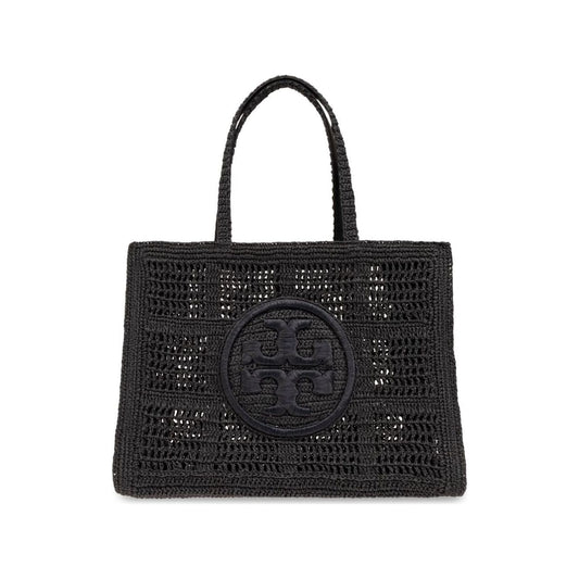 Tory Burch Large Ella Crochet Tote Bag Shopper Tory Burch Dark Slate Gray