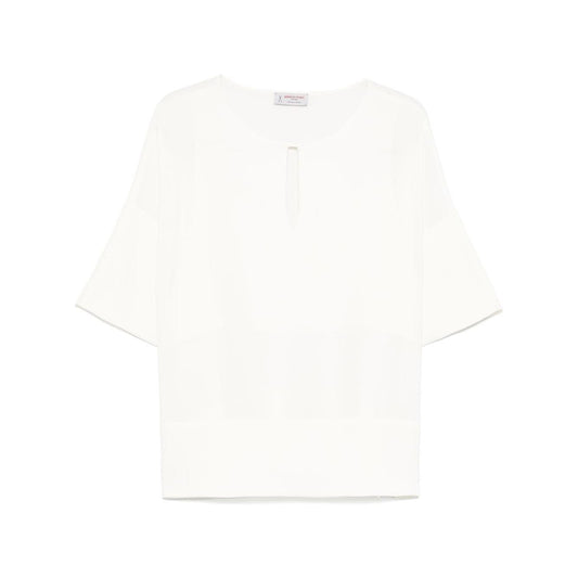 Alberto Biani Blouse with teardrop opening Shirts Alberto Biani Snow