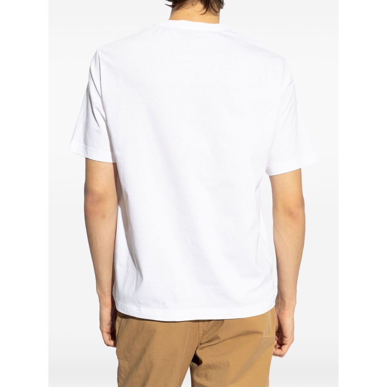 Back view of a white PS By Paul Smith T-shirts and Polos cotton t-shirt, short sleeves, crew neck, on model wearing size M.