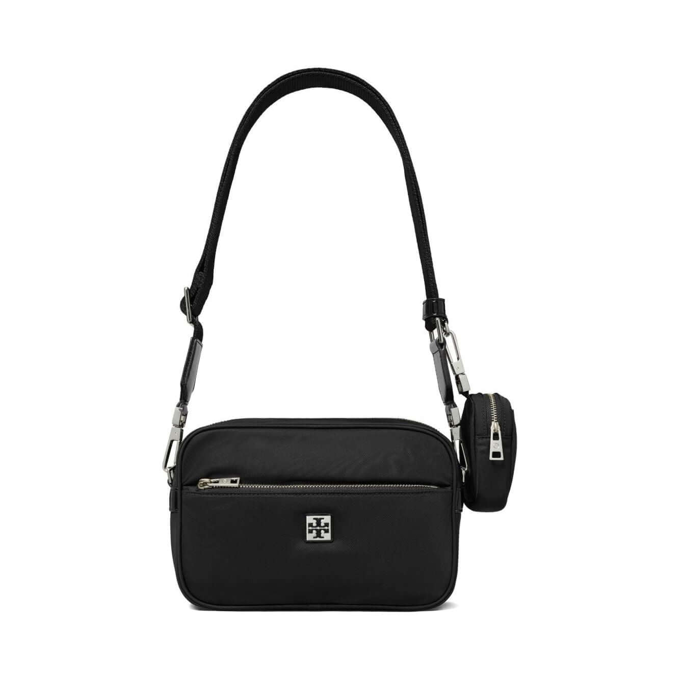 Front view with bag zipped and handles upright.