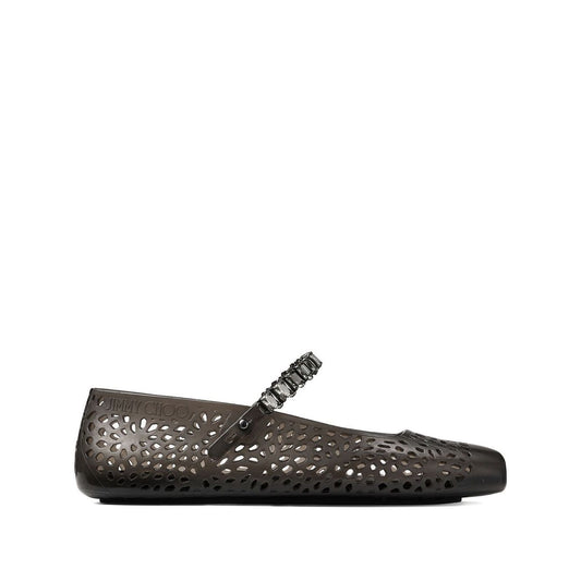 Jimmy Choo The Jelly Ballerina Flats with Crystal Embellishment Flat Shoes