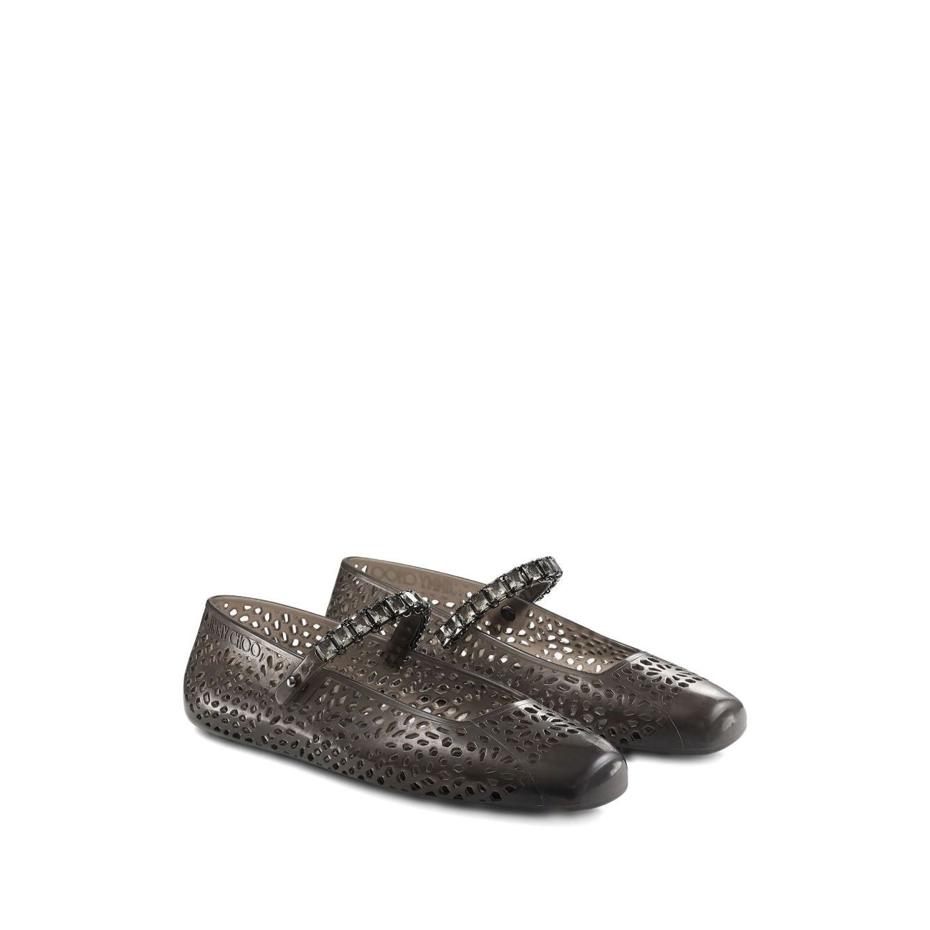 Jimmy Choo The Jelly Ballerina Flats with Crystal Embellishment Flat Shoes