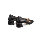 Jimmy Choo Elisa 45 Nappa and Patent Leather Pumps ELISA45PTZBLACK/BLACK-AI25
