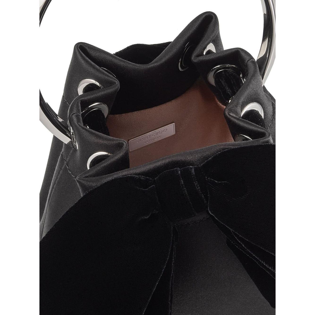Jimmy Choo Bon Bon bow-detail Bucket Bag BONBONCHQBLACK-AI25