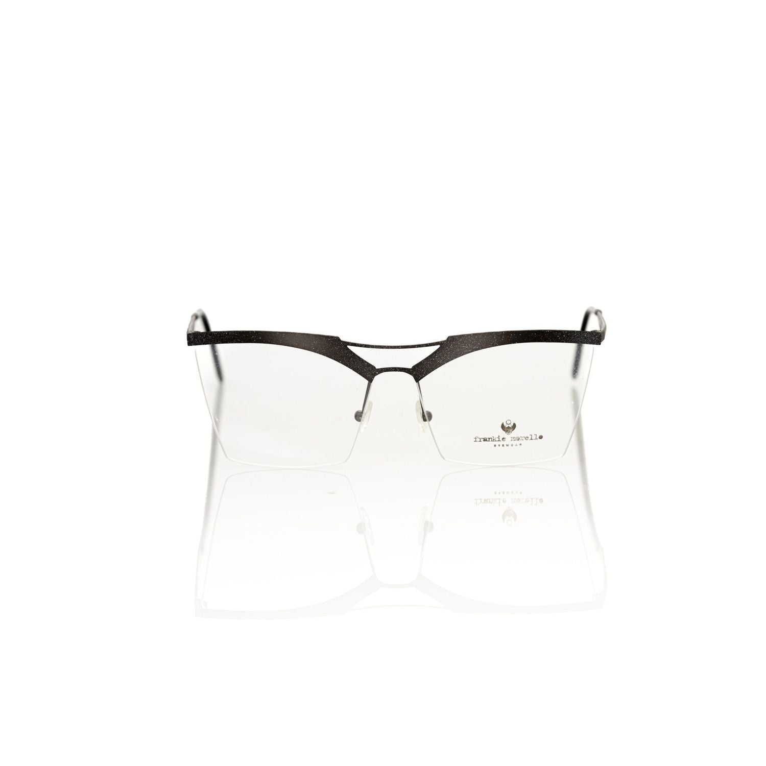 Frankie Morello Black Metallic Fibre Glasses Frame