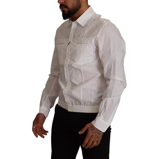 Dolce & Gabbana Elegant Italian White Cotton Shirt Dolce & Gabbana Dark Gray