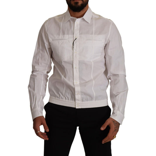 Dolce & Gabbana Elegant Italian White Cotton Shirt Dolce & Gabbana Dark Gray