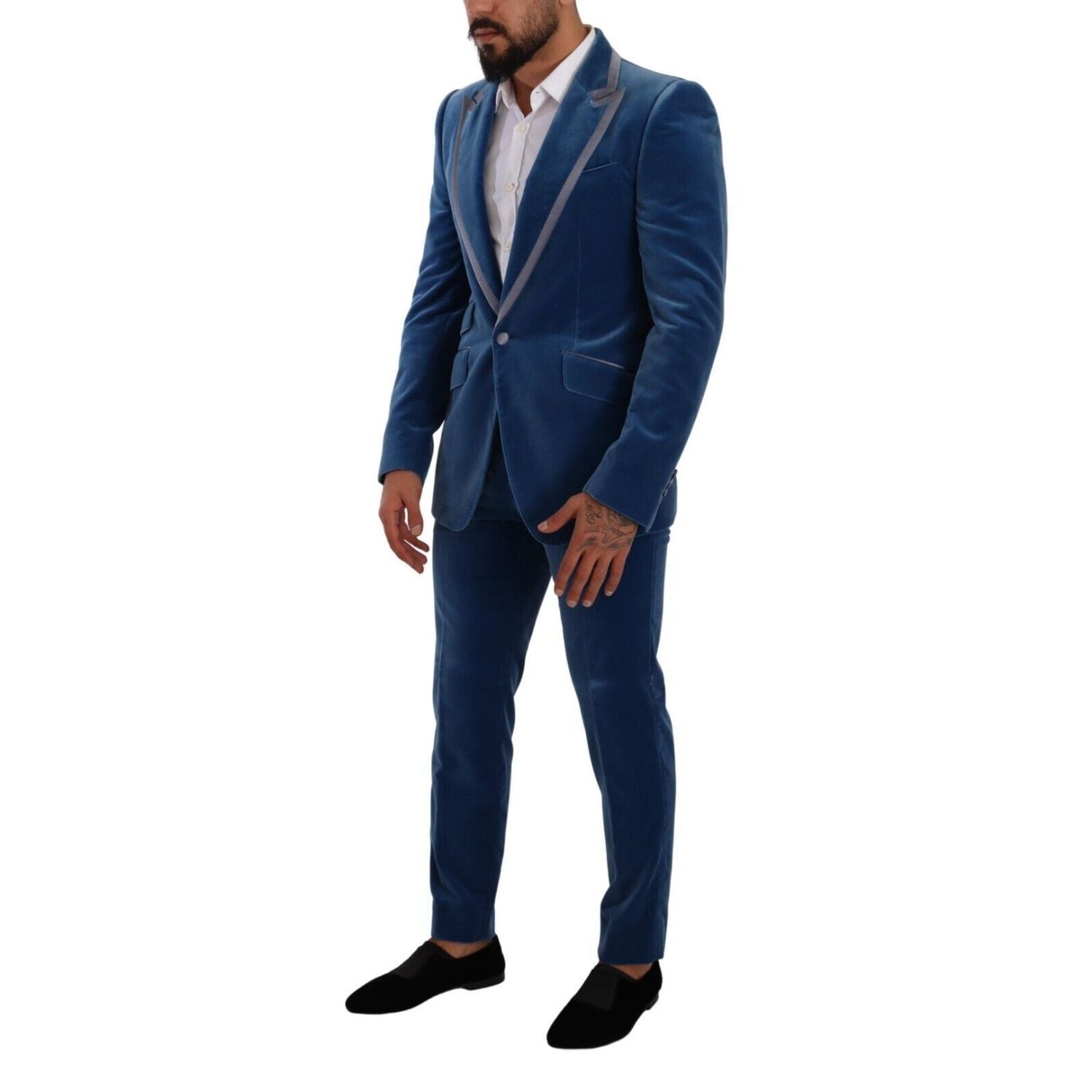 Dolce & Gabbana Blue SICILIA Velvet Slim Fit 2 Piece Suit