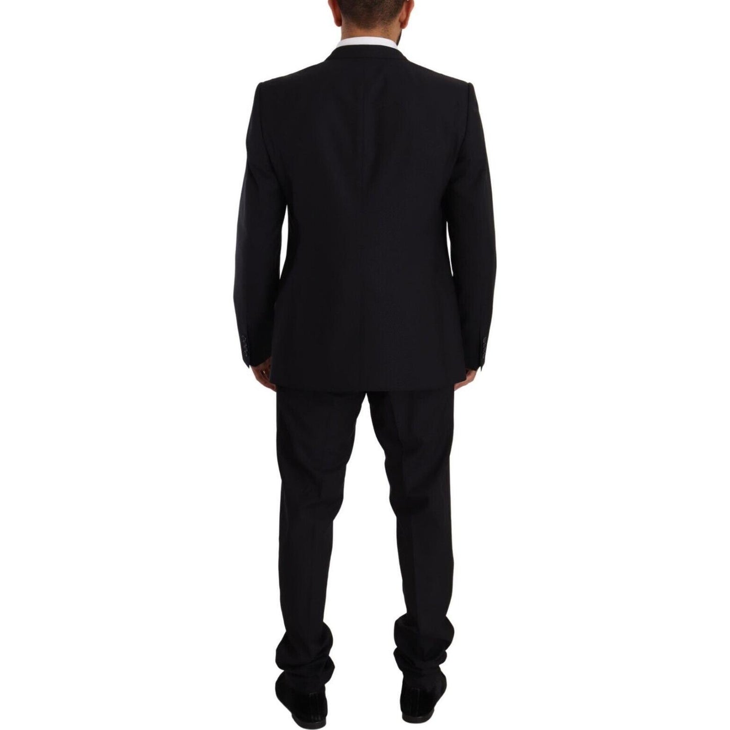 Dolce & Gabbana Blue GOLD Wool Single Breasted 2 Piece Suit