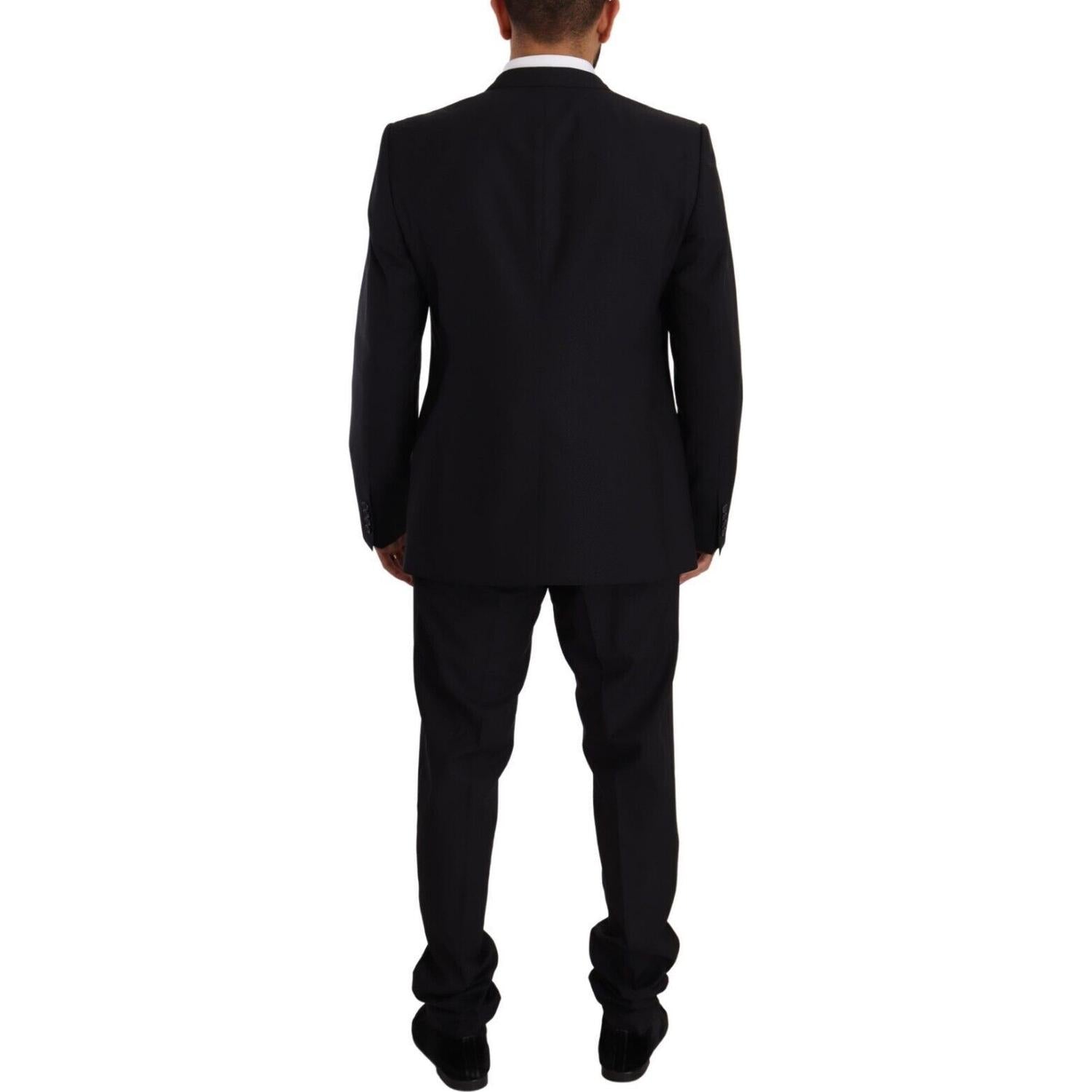 Dolce & Gabbana Blue GOLD Wool Single Breasted 2 Piece Suit