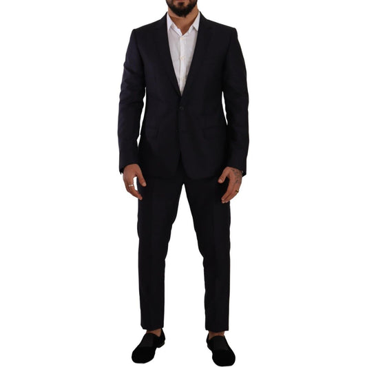 Dolce & Gabbana Elegant Slim Fit Wool Silk Cashmere Men's Suit Dolce & Gabbana Black