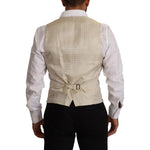 Dolce & Gabbana Beige Wool Single Breasted Waistcoat Vest