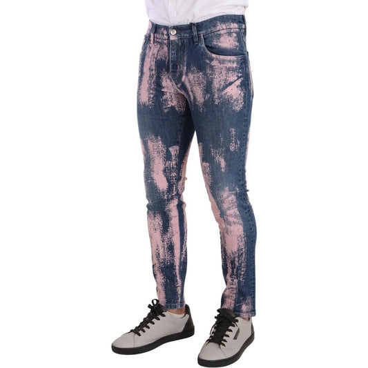 Dolce & Gabbana Elegant Skinny Slim Fit Denim Jeans in Tie Dye Dolce & Gabbana Dark Slate Gray