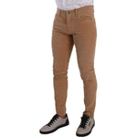 Dolce & Gabbana Brown Corduroy Cotton Skinny Slim Fit Jeans