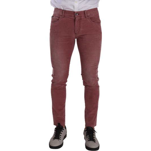 Dolce & Gabbana Elegant Slim Fit Corduroy Jeans Dolce & Gabbana Dark Olive Green