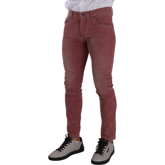 Dolce & Gabbana Elegant Slim Fit Corduroy Jeans Dolce & Gabbana Dark Olive Green
