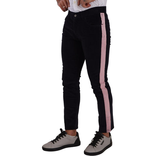 Dolce & Gabbana Elegant Slim Fit Corduroy Skinny Jeans Dolce & Gabbana Dark Gray