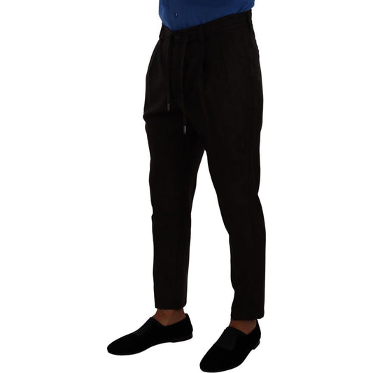 Dolce & Gabbana Elegant Burgundy Wool Jogger Pants Dolce & Gabbana Black