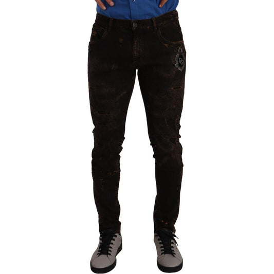 Dolce & Gabbana Svelte Distressed Denim Elegance Dolce & Gabbana Black