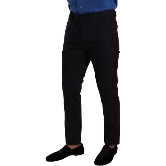 Dolce & Gabbana Chic Slim Fit Chinos Pants in Blue Dolce & Gabbana Black
