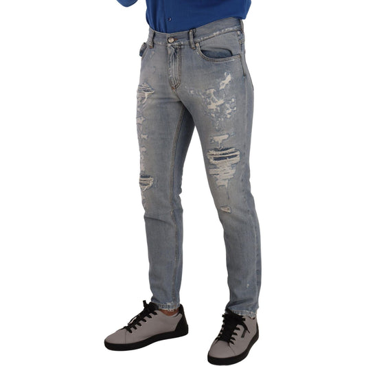 Dolce & Gabbana Elegant Light Blue Straight Denim Jeans Dolce & Gabbana Dim Gray