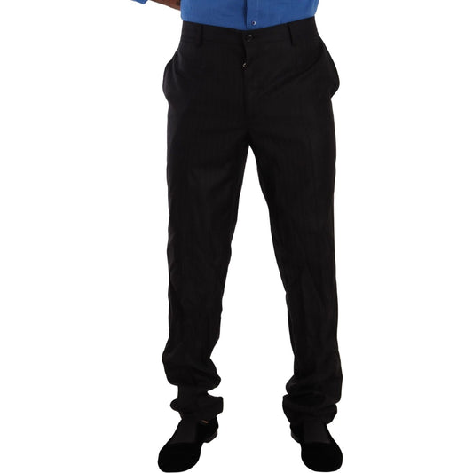 Dolce & Gabbana Gray Wool Silk Dress Trouser Dress Pants