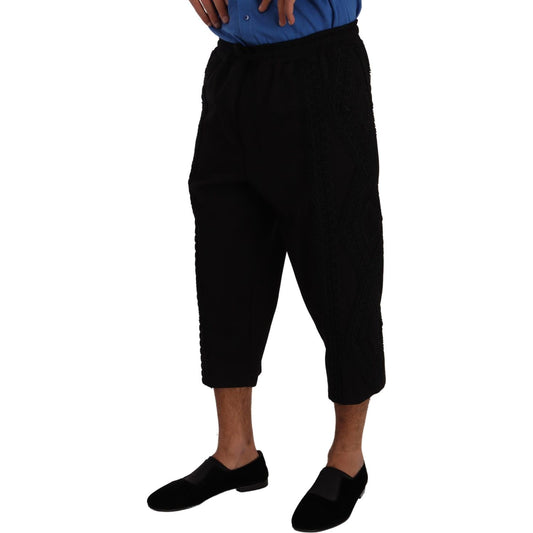 Dolce & Gabbana Black Cotton Torero Cropped Short Trouser Pants PAN72940 - 50