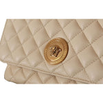 Versace Elegant White Nappa Leather Shoulder Bag