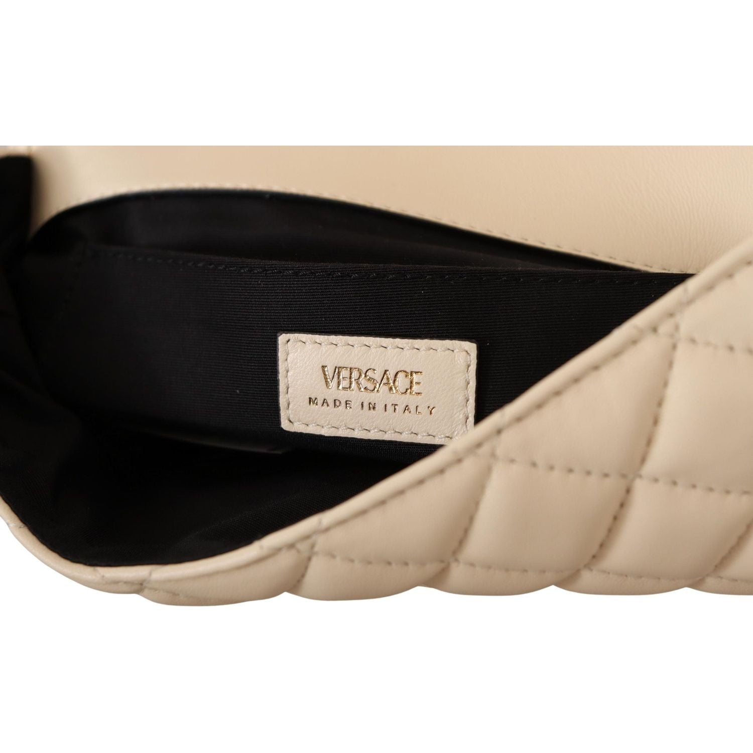 Versace White Nappa Leather Medusa Shoulder Bag